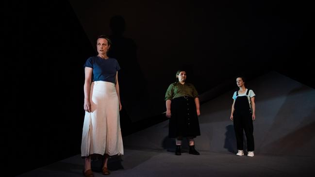 From left, Marta Dusseldorp, Kartanya Maynard and Jane Johnson in The Bleeding Tree.<br/>Picture: AMY BROWN