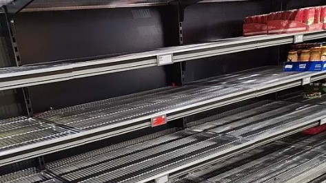 Empty shelves at Aldi. Picture: Facebook