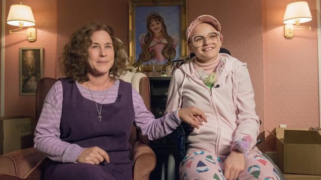 Dee Dee Blanchard, played by Patricia Arquette, and on-screen daughter Gypsy Rose Blanchard, played by Joey King, in The Act. Picture: Brownie Harris/Hulu