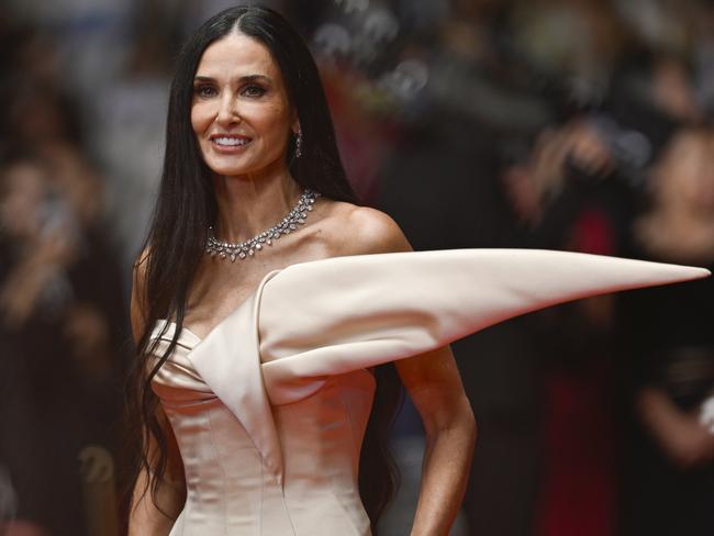 CANNES, FRANCE - MAY 19: Demi Moore attends the "The Substance" Red Carpet at the 77th annual Cannes Film Festival at Palais des Festivals on May 19, 2024 in Cannes, France. (Photo by Gareth Cattermole/Getty Images)