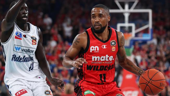 PERTH, AUSTRALIA - FEBRUARY 07: Bryce Cotton of the Wildcats brings the ball up the court during the round 20 NBL match between Perth Wildcats and Adelaide 36ers at RAC Arena, on February 07, 2025, in Perth, Australia. (Photo by Paul Kane/Getty Images)