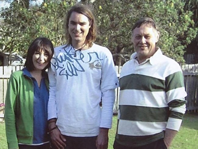 An old photo of Eden Waugh with parents Elaine and David Waugh.