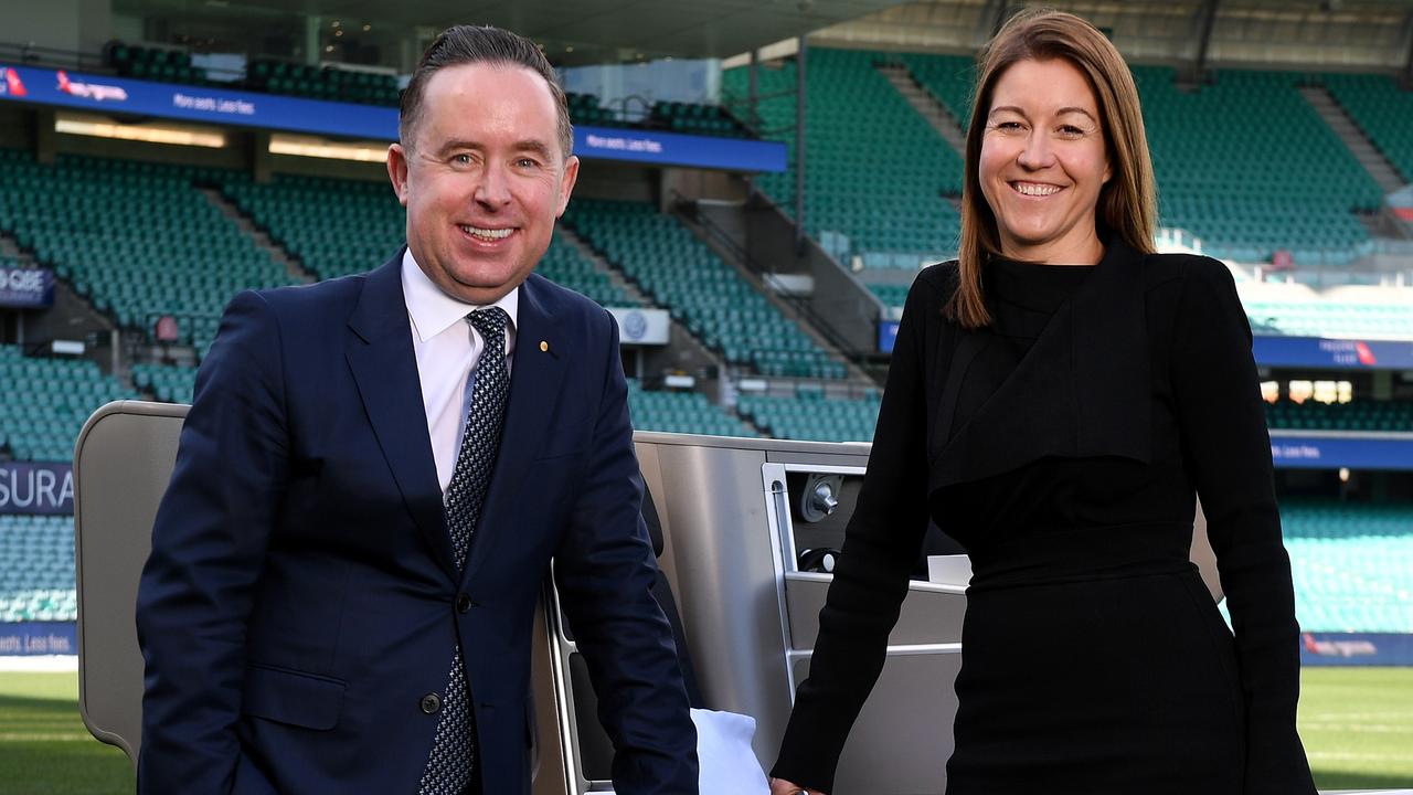 Qantas Group CEO Alan Joyce and Qantas Loyalty CEO Olivia Wirth announced a raft of changes to the airline’s Frequent Flyer scheme. Picture: AAP/Dan Himbrechts