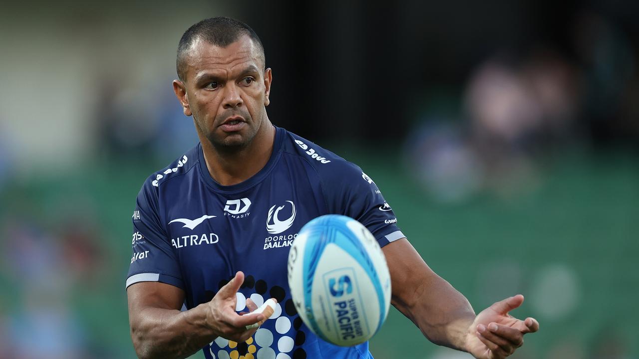 PERTH, AUSTRALIA - MAY 18: Kurtley Beale of the Force warms up before the round 13 Super Rugby Pacific match between Western Force and NSW Waratahs at HBF Park, on May 18, 2024, in Perth, Australia. (Photo by Paul Kane/Getty Images)