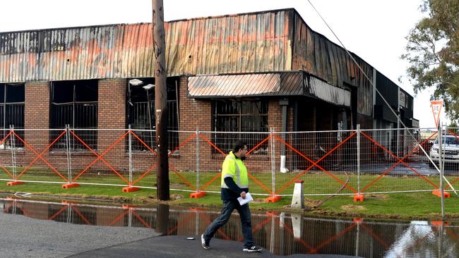 The building was destroyed in the blaze, which took hours to put out. Picture: NewsWire / Andrew Henshaw