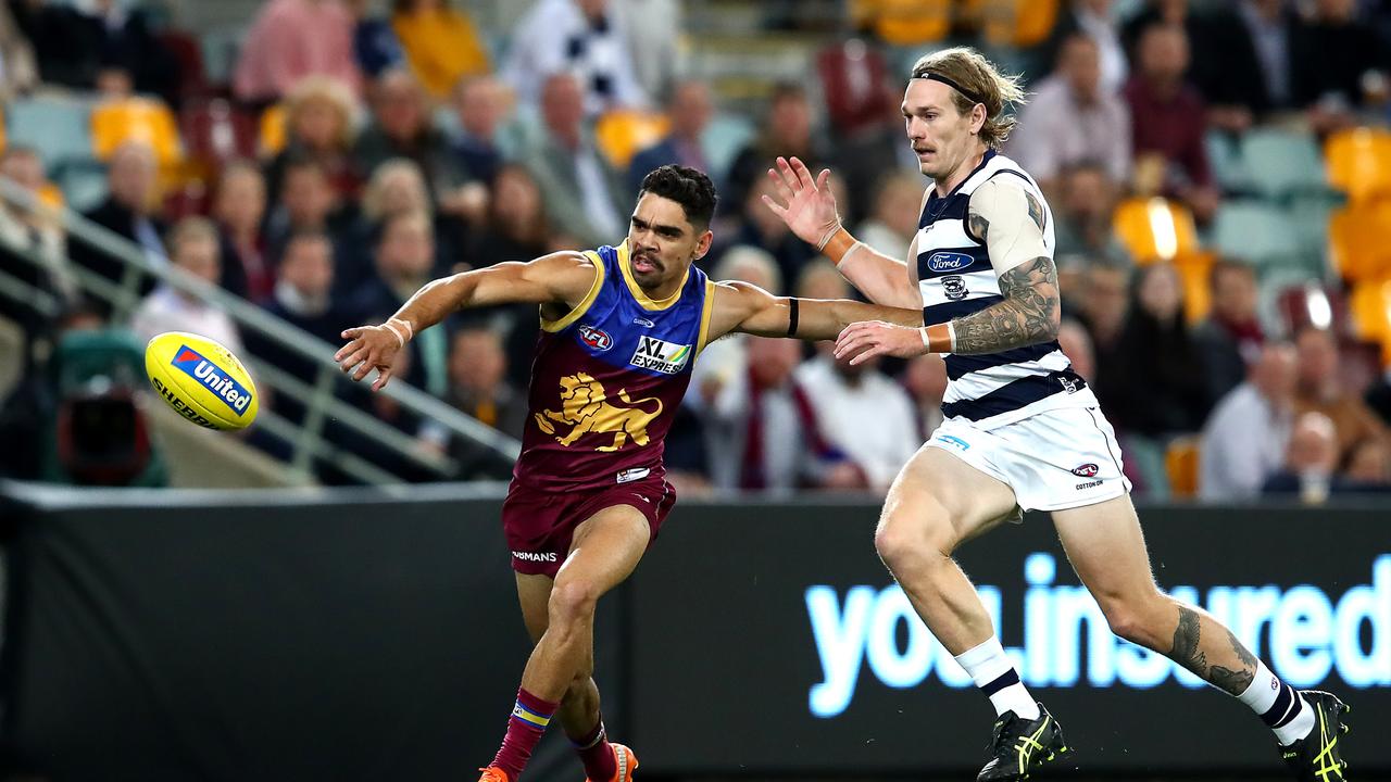 Geelong’s defence has proven to be an issue in its last three matches. Picture: Jono Searle/AFL Photos/via Getty Images