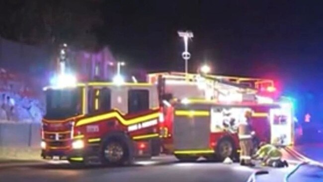 Fire crews at the scene this month. Picture: Channel 9