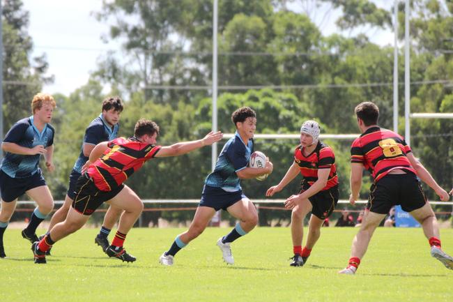 Ballymore Cup rugby action at the Albany Creek Brumbies Junior Rugby Union Club on Friday, April 12, 2024.