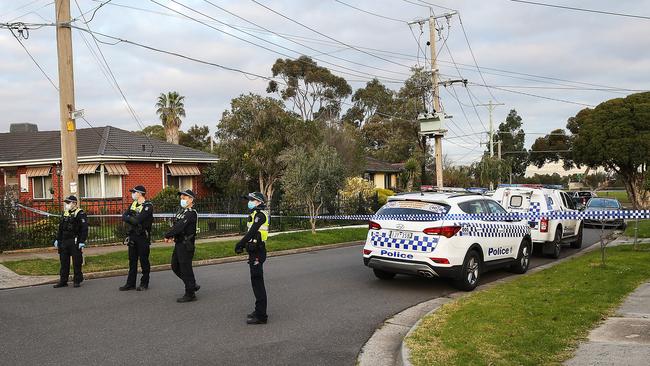 Police cordon off John Coutts Reserve. Picture: Ian Currie