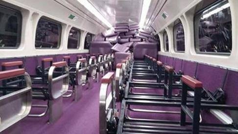 Transport regulatory offences investigated on the Blue Mountains line include when vandals ripped out every seat in this train carriage in February 2017.