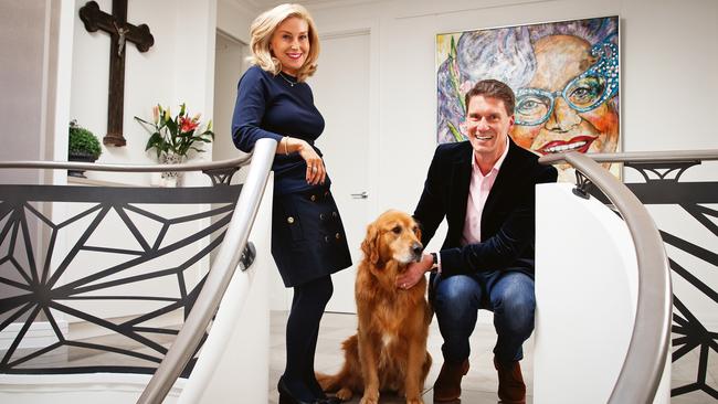 Cory Bernardi and his wife Sinead at their Adelaide home. Picture: Matt Turner