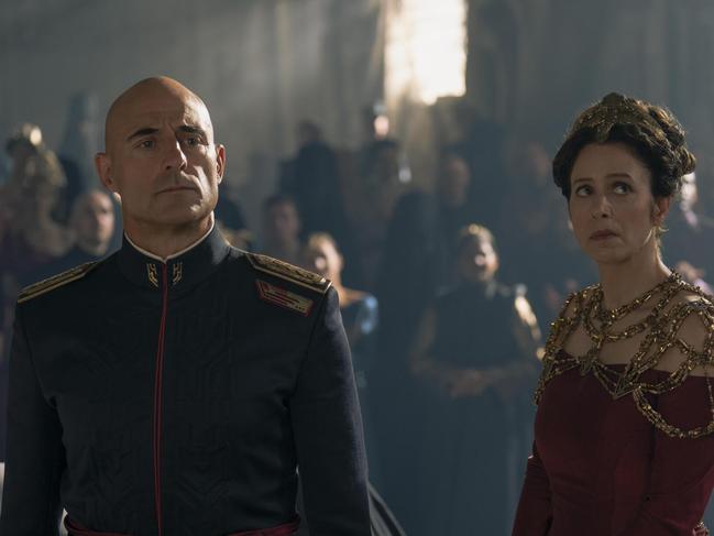 Emperor Javicco Corrino (Mark Strong) and wife Empress Natalia (Jodhi May). Picture: Binge