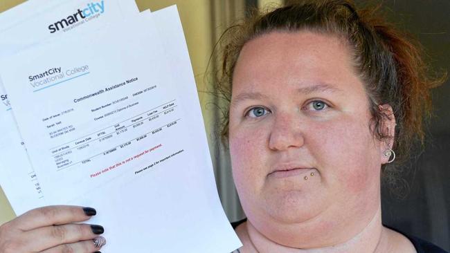 NOT HAPPY JAN: Sarah Velt is still in the dark about how to get her debt waived after the educational institution she was studying at went broke and she couldn't finish her course. Picture: Patrick Woods