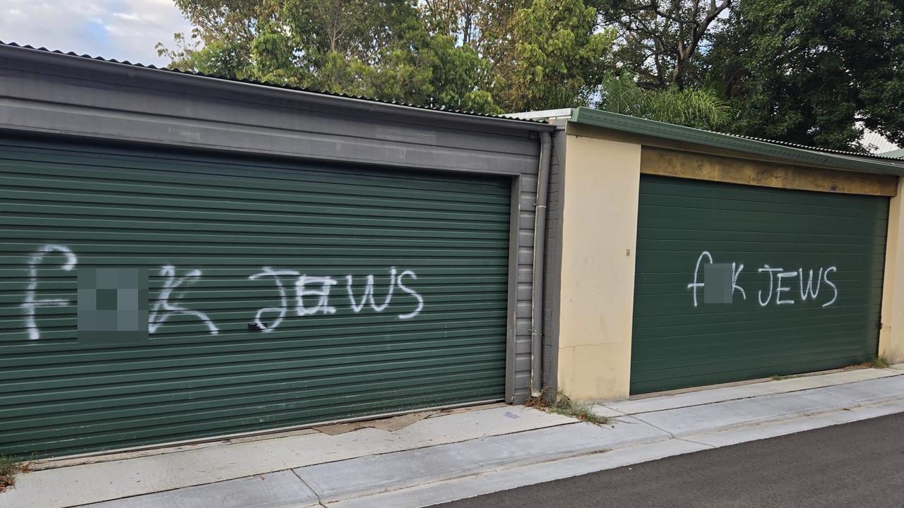 Anti-Semitic graffiti sprayed on See Lane in Kingsford this week. Picture: Supplied.