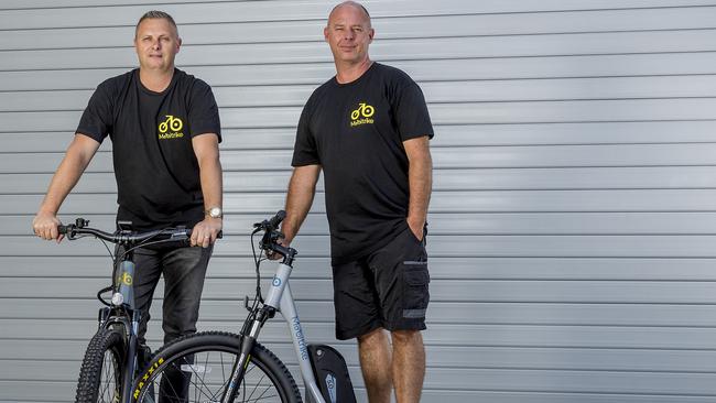 Electric trike inventors Dal Seale and Chris O'Neill have signed a distribution deal with an American company, which they hope will result in 10,000 sales of their invention in 12 months. Picture: Jerad Williams