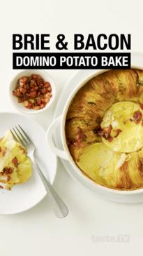 Brie and bacon domino potato bake