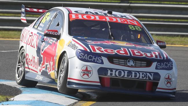 Jamie Whincup drives his Red Bull Holden Commodore at the Sandown 500.