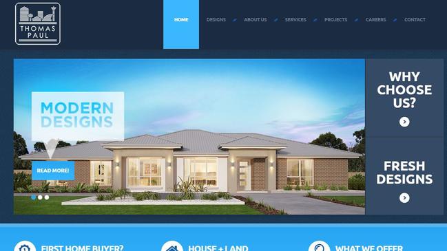 Thomas Paul Constructions website presents homebuyers glowing reasons to use it but makes no mention its owner Thomas Hughes was busy dumping illegal construction waste. Picture: Supplied