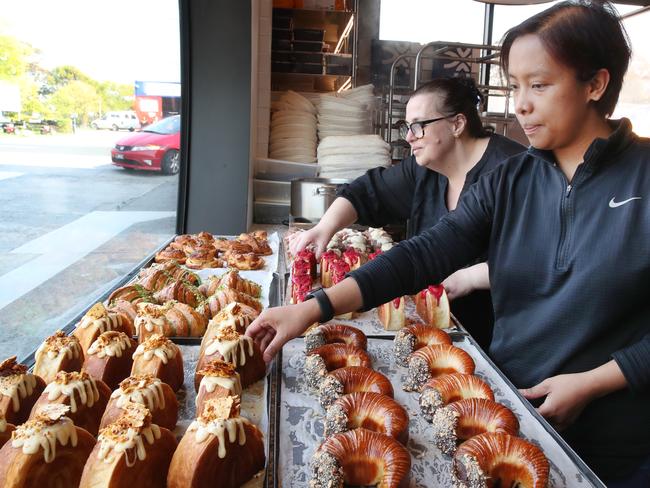 The unique shaped croissants have been selling like hotcakes. Picture: David Crosling