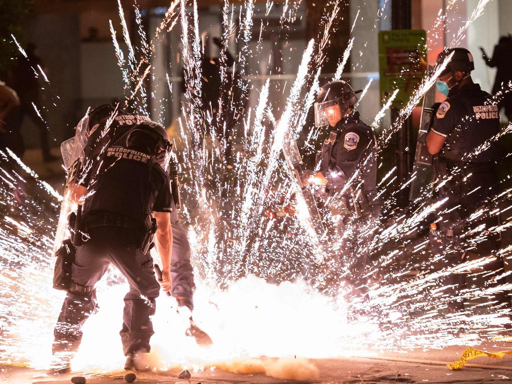 The US has been riven by race riots this week. Picture: ANDREW CABALLERO-REYNOLDS / AFP