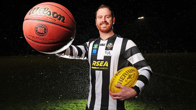 Glenorchy ruckman and former basketball player, James Deegan. Picture: ZAK SIMMONDS