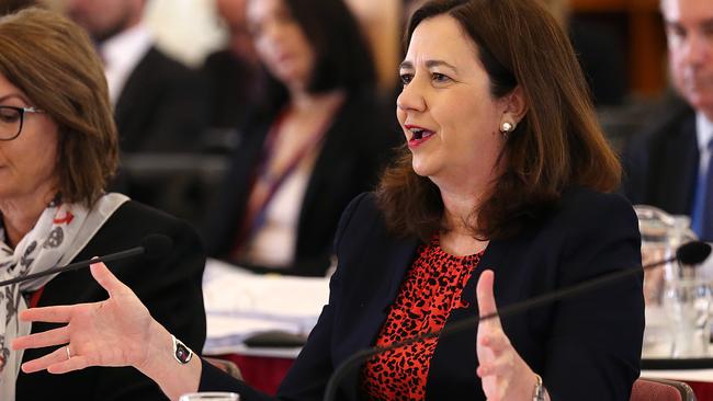 Queensland Premier Annastacia Palaszczuk says most new public servants are in frontline roles. Picture: AAP Image/Jono Searle