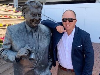 Merbein legend Scott Pollock with another legend at the races