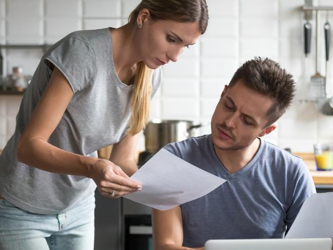 A couple who are stressed about their mortgage and bills. Picture: iStock.