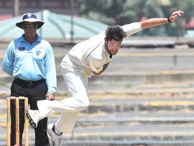 Leigh Brennan lets fly for Brunswick this summer. Picture: Rob Leeson.