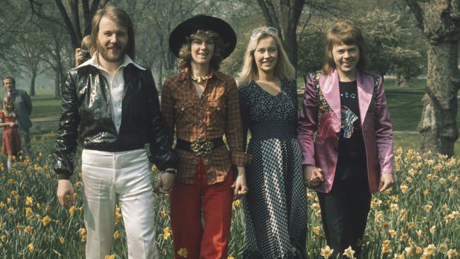 After victory at Eurovision the Swedish quartet stroll hand-in-hand among daffodils in Hyde Park, London. Picture: Anwar Hussein