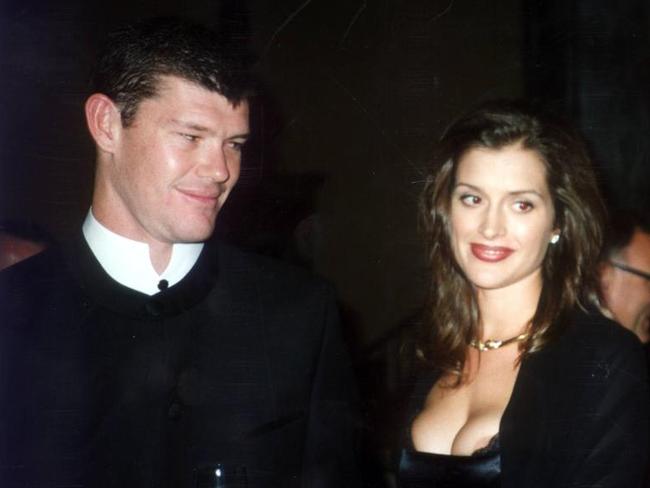 Fischer with then-fiance James Packer in 1997.