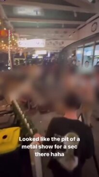 Youths bash each other outside nightclub