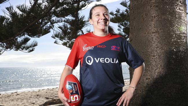 SNorwood recruit Ana Barisic is not planning on returning to her home town in Croatia despite the coronavirus pandemic and instead remain in Adelaide as she aims to make her SANFLW debut if the season restarts lateer this year. Picture: Sarah Reed