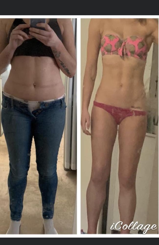 Alana shares a before and after shot. Picture: Supplied