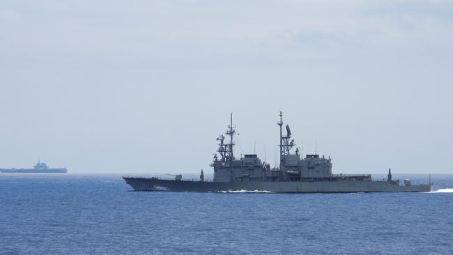 Chinese fleet ships were observed nearly 110 km southeast of Taiwan. Picture: AFP/Taiwan Defense Ministry.