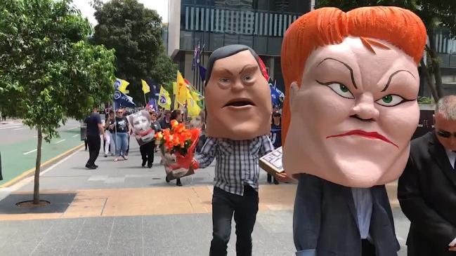 Queensland Election union march in Brisbane