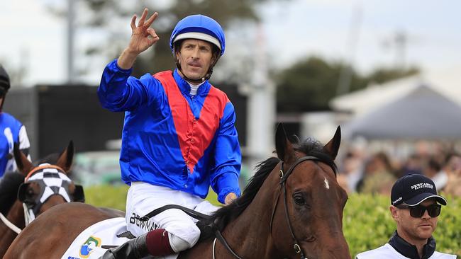 Hugh Bowman (pictured) partners Galaxy Belle on Wednesday. Picture: Getty Images