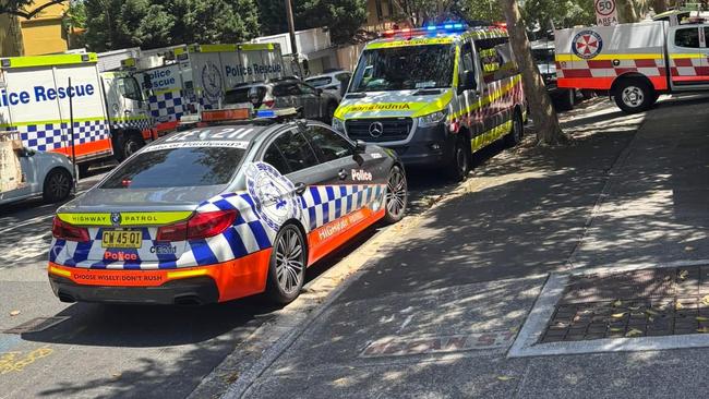 Emergency crews respond to the accident at Wallis St. Edgecliff. Picture: Facebook