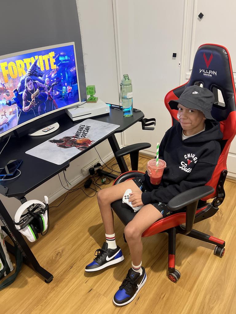 Nathaniel loves video games, especially Fortnite. Picture: Supplied by family