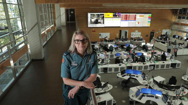 Sandra Garner at the ambulance headquarters at Kedron. Picture: Mark Cranitch.