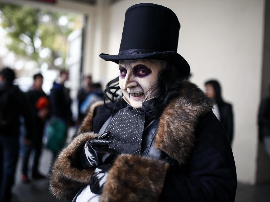 A woman dressed as the Penguin character from the comic book series “Batman” poses for a picture, in the Anime Friends, an anime, gaming and comic event in Buenos Aires, Argentina, Sunday, July 24, 2016. The event draws hundreds of participants, many dressing as their favourite fictional character or taking part in live action role-playing. Picture: AP Photo/Agustin Marcarian