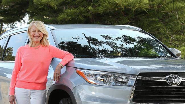 Kerri-Anne Kennerley with her Toyota Kluger.