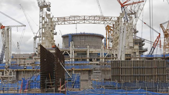 The Hinkley Point C nuclear power station under construction in Somerset in the UK.