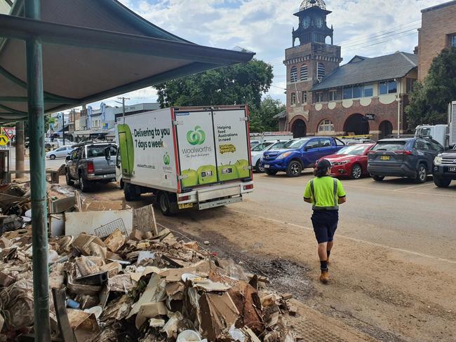 Woolworths has supplied more than 27,000 meals so far in support of the Salvation Army's flood disaster relief in NSW and Qld, including in Lismore, pictured. Picture: supplied