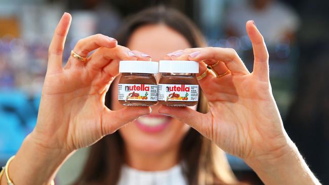 For World Nutella Day, My Sweet Boutique also gave away these cute mini-jars of Nutella. Picture: Phillip Rogers