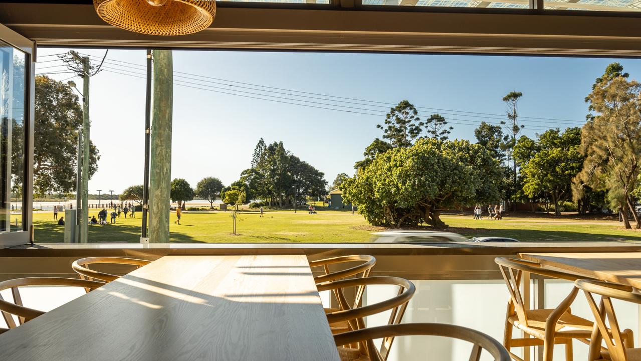 The view inside and out of the new Cotton Tree Beach Bar.