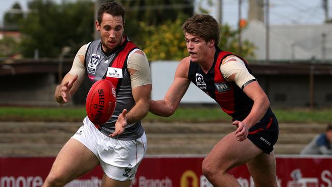 Essendon vice-captain Kyle Hardingham has become one of James Ferry’s close allies. Picture: Mark Dadswell.