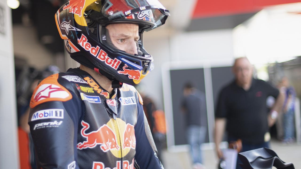 BARCELONA, SPAIN - MAY 24: Jack Miller of Australia and Bull KTM Factory Racing starts from box during the MotoGP Of Catalunya - Free Practice at Circuit de Barcelona-Catalunya on May 24, 2024 in Barcelona, Spain. (Photo by Mirco Lazzari gp/Getty Images)