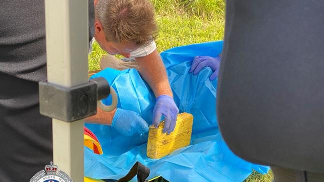 A man has drowned while trying to smuggle an estimated more than 50 kilograms of cocaine to shore near the Port of Newcastle. Picture: NSW Police