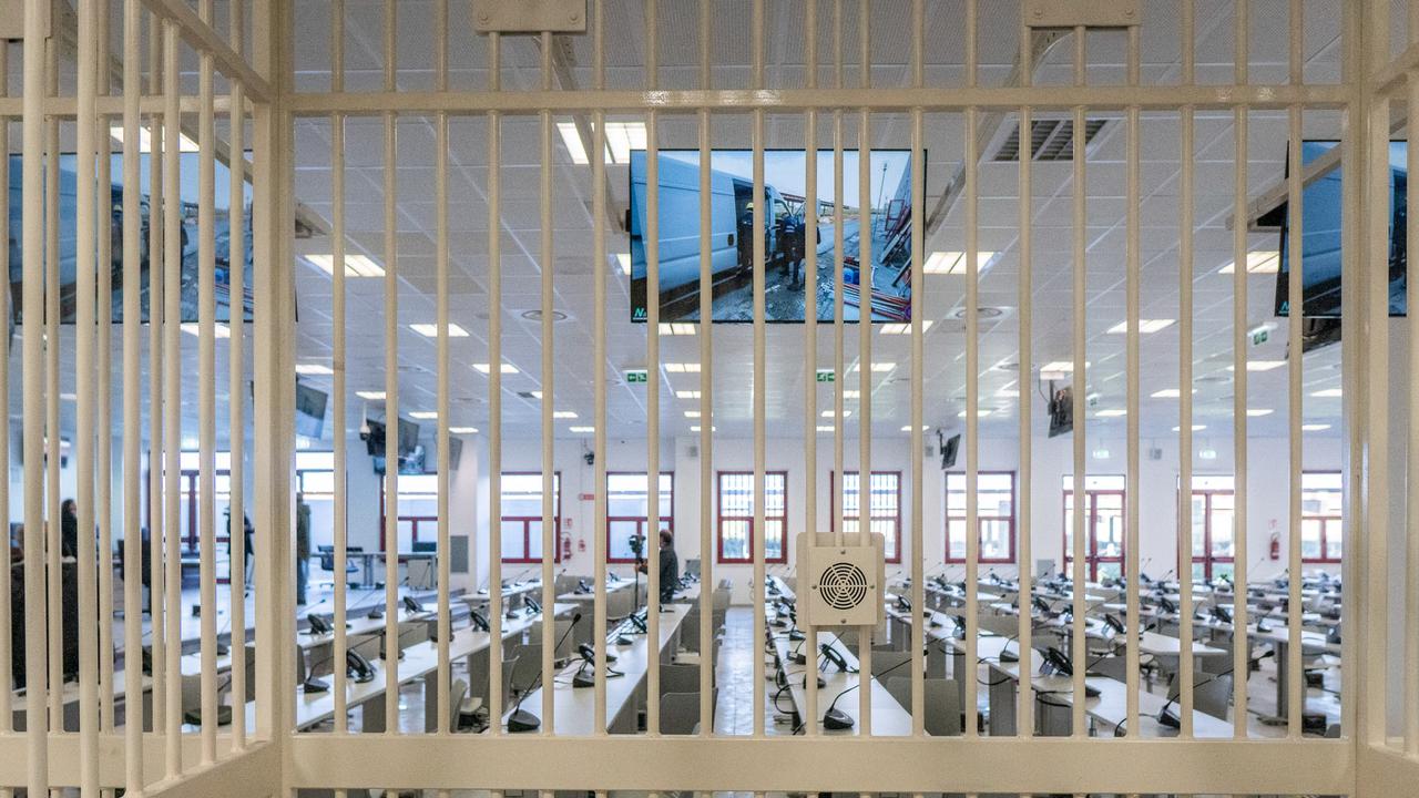 A special bunker room was built for the trial along with secure cells. Photo by Valeria Ferraro/SOPA Images/LightRocket via Getty Images